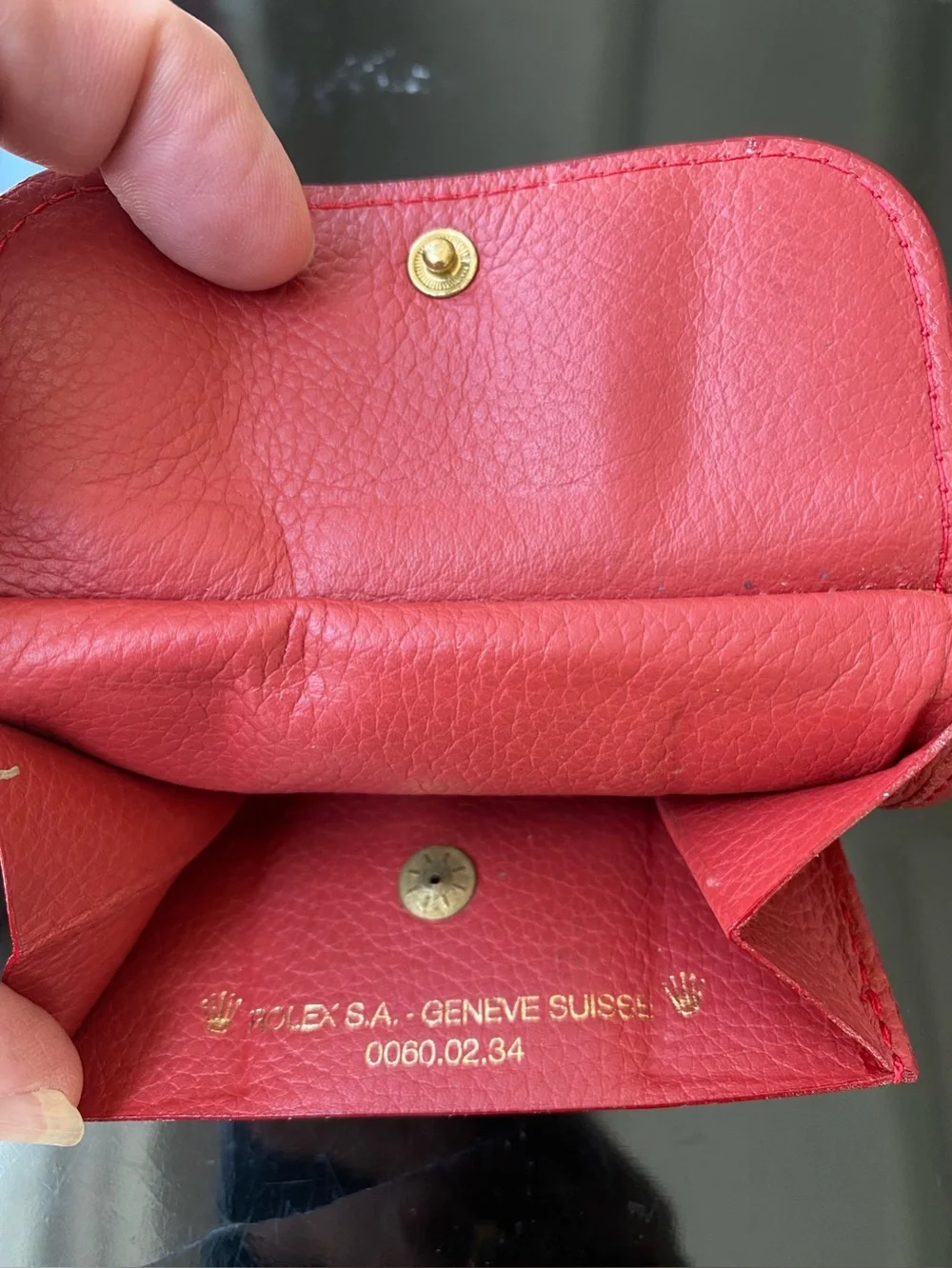 Rolex Bifold Wallet. Red Leather. Iconic Craftsmanship